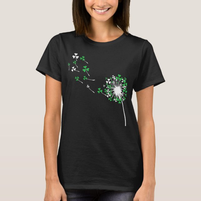 St Patricks Day Dandelion Shamrock Men T Shirt (Framsida)