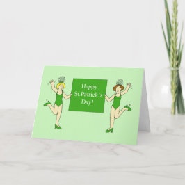 St. Patrick's Day Dansande damer Kort