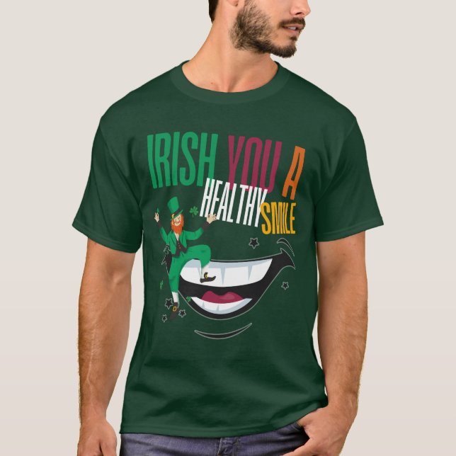 St. Patrick's Day Dentist Smile T Shirt (Framsida)