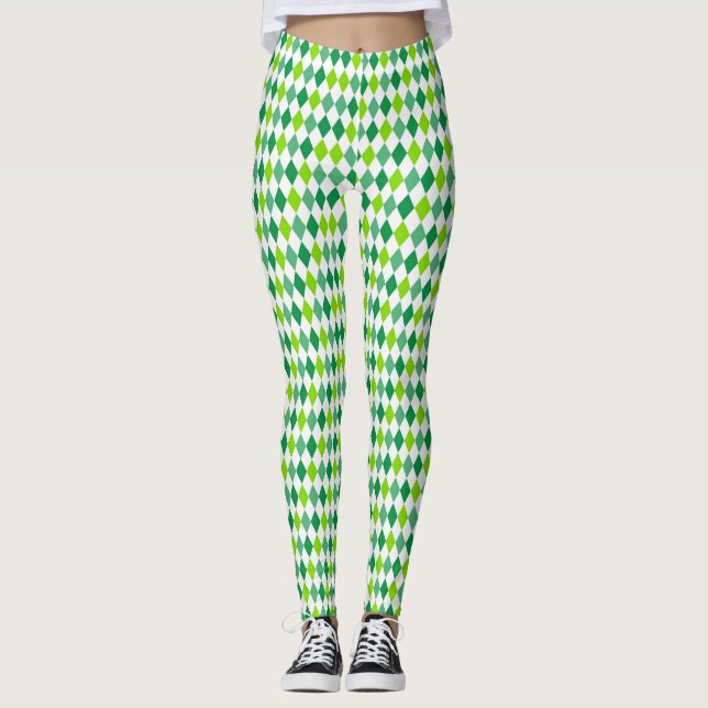 St. Patrick's Day Diamond Shape Mönster-54603 Leggings (Framsida)