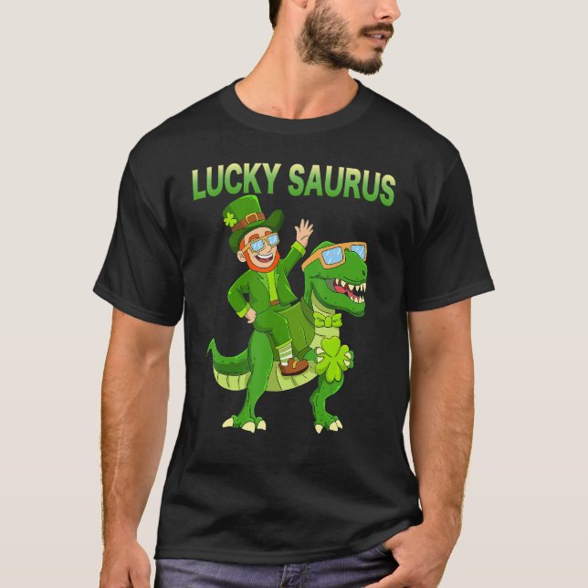 St Patricks Day Dinosaur Happy St Pat Trex Boys Gi T Shirt (Framsida)