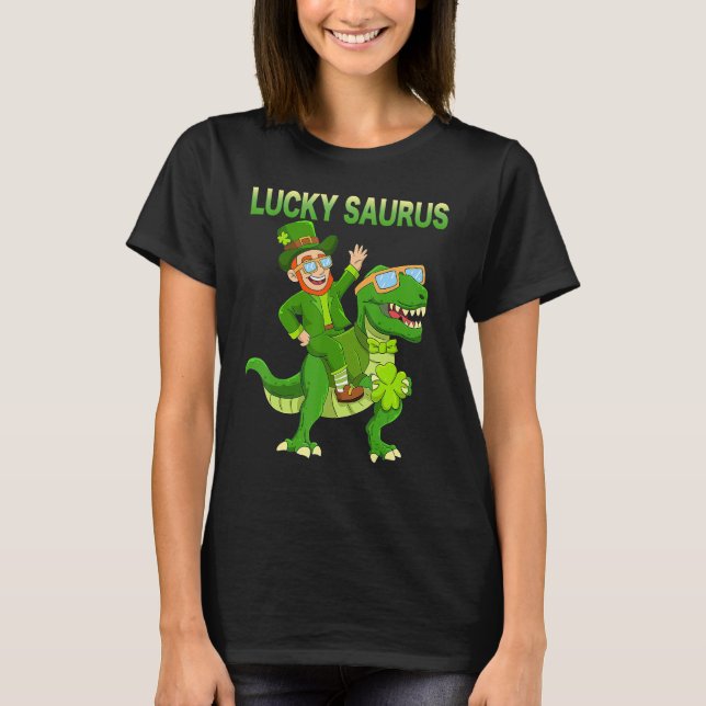 St Patricks Day Dinosaur Happy St Pat Trex Boys Gi T Shirt (Framsida)