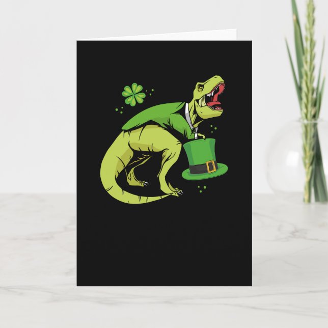 St. Patricks Day dinosaur Kort (Framsida)