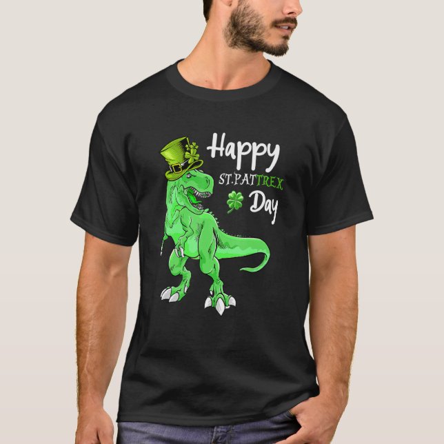 St patricks day Dinosaur, lycklig St Pat T Rex Day T Shirt (Framsida)
