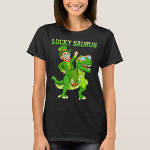 St patricks day Dinosaur Lycklig St Pat Trex Boys T Shirt