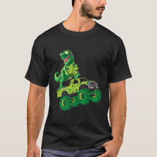 St patricks day Dinosaur Monster Lastbil Shamrock T Shirt