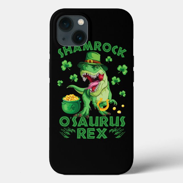 St. Patricks Day Dinosaur Shamrocks Mynt och Tur (Baksida)