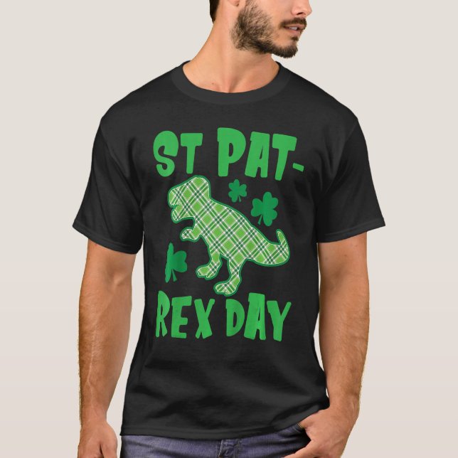 St Patricks Day Dinosaur St Pat Rex Day Kids Dino T Shirt (Framsida)