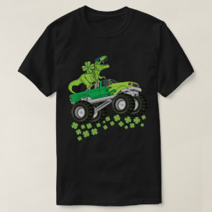 St patricks day Dinosaur t Rex Monster Lastbil Kid Shirt