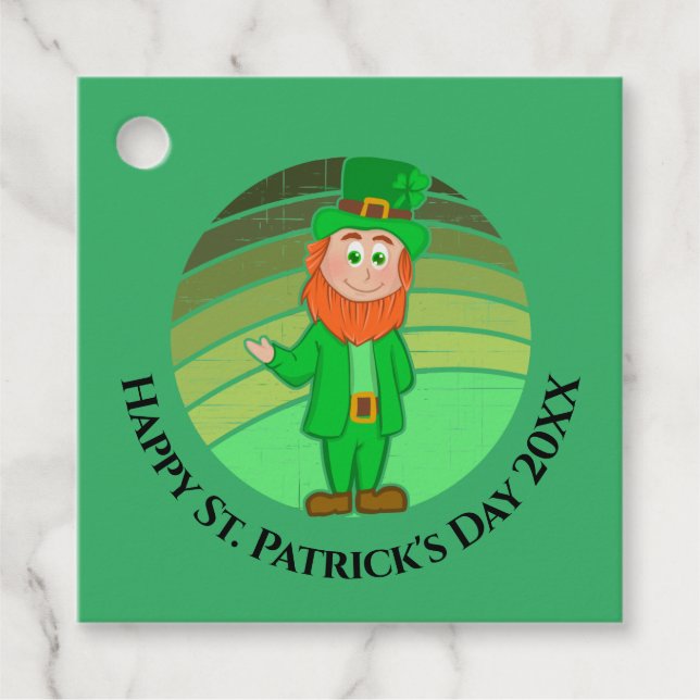 St. Patrick's Day Distress Irish Leprechaun Gåvor Etiketter (Framsida)