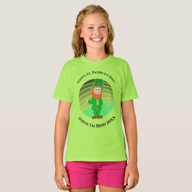 St. Patrick's Day Distress Irish Leprechaun T Shirt (Hel framsida)