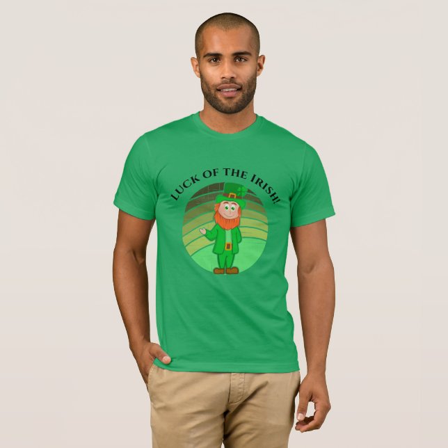 St. Patrick's Day Distress Irish Leprechaun T Shirt (Hel framsida)