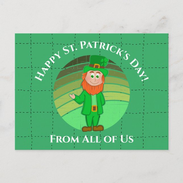 St. Patrick's Day Distress Irish Leprechaun Vykort (Framsida)
