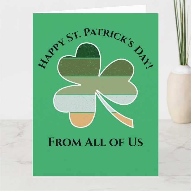 St. Patrick's Day Distress Lucky Irish Shamrock Kort (Framsida)