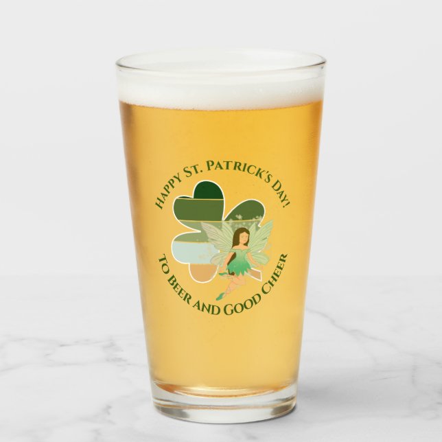 St. Patrick's Day Distress Shamrock Irish Fairy Glaskopp (Framsida fylld)