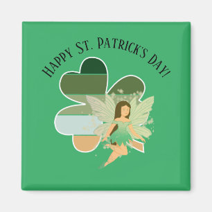 St. Patrick's Day Distress Shamrock Irish Fairy Magnet