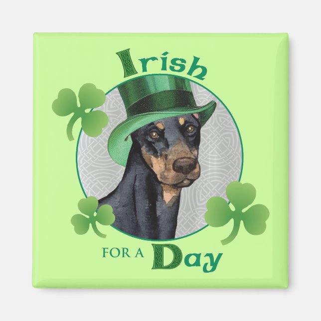 St. Patrick's Day Doberman Pinscher Magnet (Framsidan)