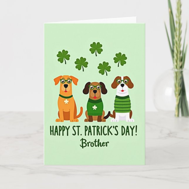 St Patricks Day Dog Art Card Kort (Framsida)