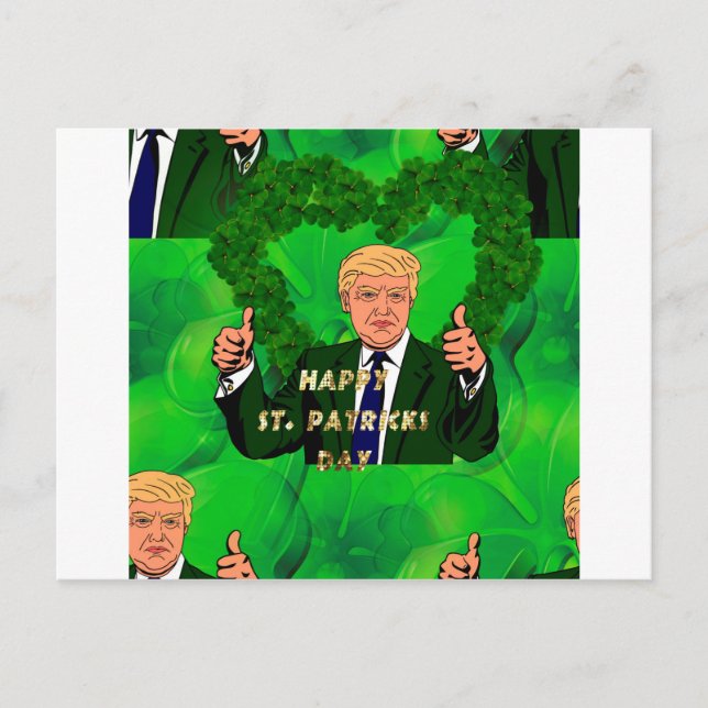 st patricks day donald trump vykort (Framsida)