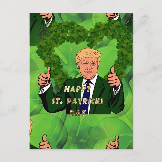 st patricks day donald trump vykort (Framsida)