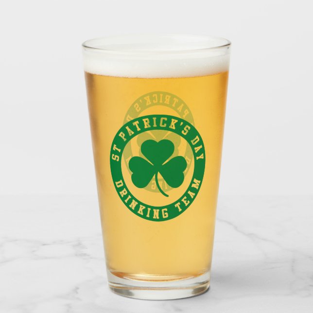 St Patrick's Day Drickande Lag  Glaskopp (Framsida fylld)