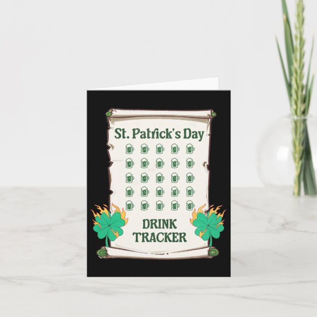 St patricks day Drink Tracker Manar Women Funny Pa Kort (Framsida)