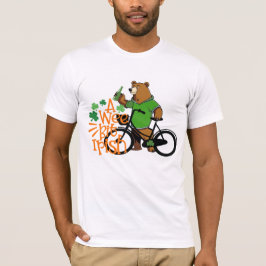 St patricks day Drinking Bear, roligt Irish Beer T Shirt