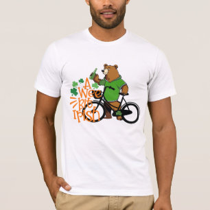 St patricks day Drinking Bear, roligt Irish Beer T Shirt