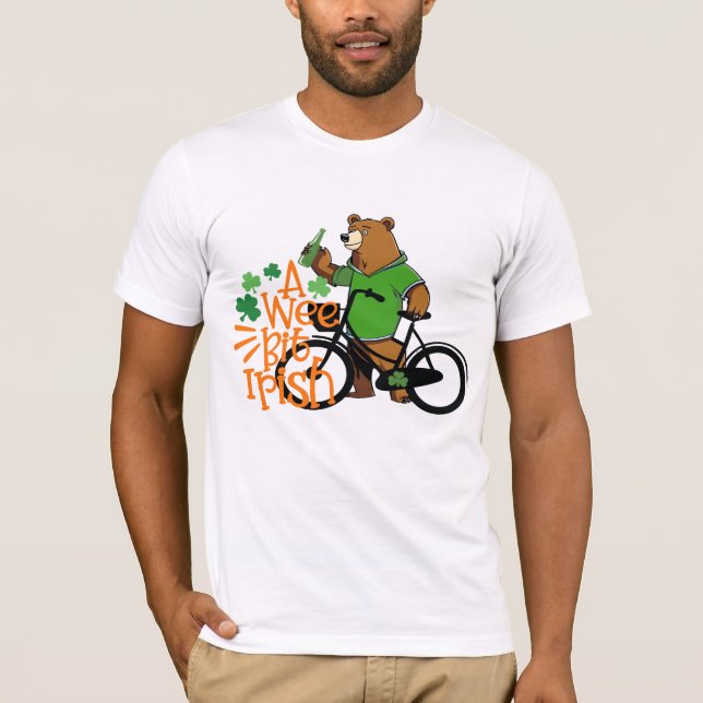 St patricks day Drinking Bear, roligt Irish Beer T Shirt (Framsida)