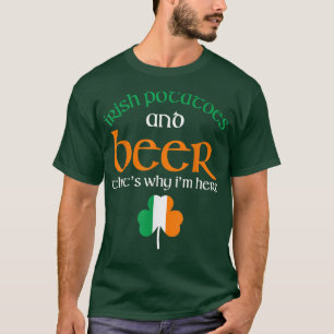 St patricks day Drinking Beer Funny Irish Potatis T Shirt