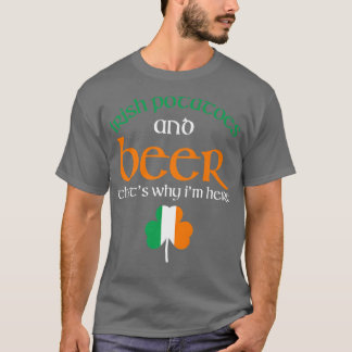 St patricks day Drinking Beer Funny Irish Potatis T Shirt