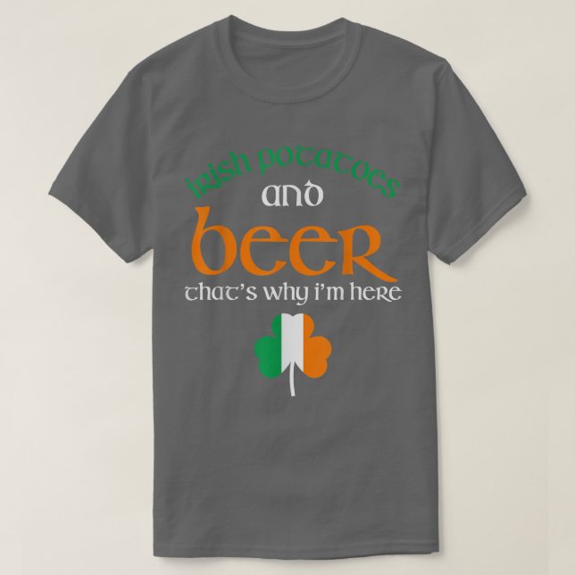 St Patricks Day Drinking Beer Funny Irish Potatoes T Shirt (Design framsida)