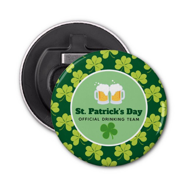 St. Patrick's Day Drinking Team Klöver Mönster Flasköppnare (Framsidan)