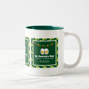St. Patrick's Day Drinking Team Klöver Mönster Två-Tonad Mugg