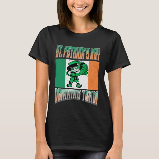 ST Patrick's Day Drinking Team  Leprechaun Irish M T Shirt (Framsida)