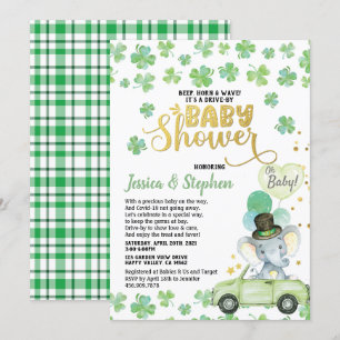 St patrick's day Drive by Baby Shower Parad Inbjudningar