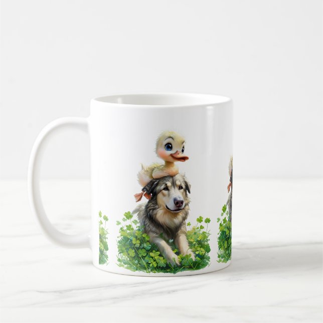 St. Patrick's Day Duo: Duckling och Irish Wolfhoun Kaffemugg (Vänster)