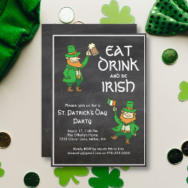 St patricks day Eat Drink Irish Leprechaun Inbjudningar