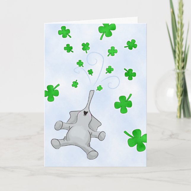 St. Patrick's Day Elephant, Showering Blessings Kort (Framsida)
