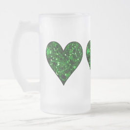 St. Patrick's Day Emerald Heart Frostat Ölglas
