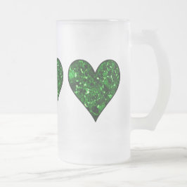 St. Patrick's Day Emerald Heart Frostat Ölglas