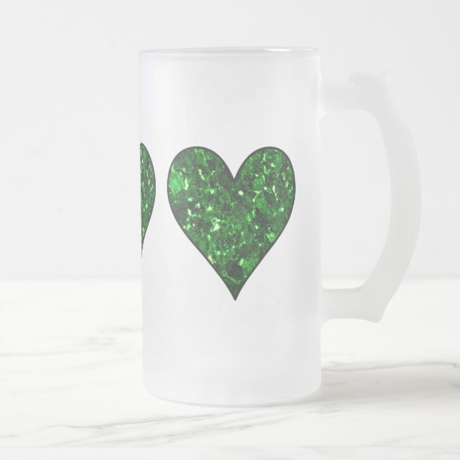 St. Patrick's Day Emerald Heart Frostat Ölglas (Höger)