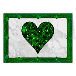 St. Patrick's Day Emerald Heart Hälsningskort