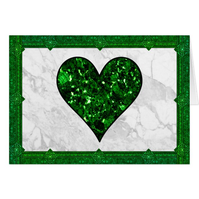 St. Patrick's Day Emerald Heart Hälsningskort (Framsidan Horizontal)