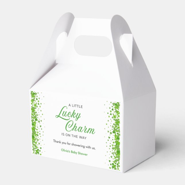 St Patricks Day En liten lyckosam charm Baby Showe Presentaskar (Framsidan Sidan)