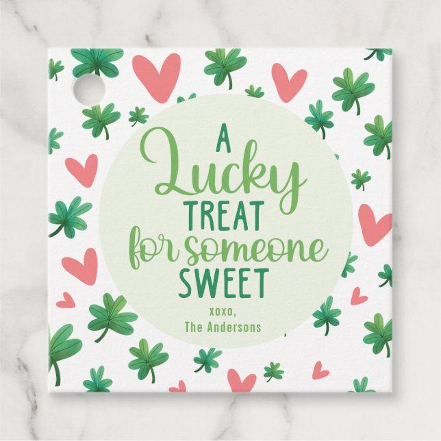 St Patricks Day - En Lucky Treat för någon söt Gåvor Etiketter (Framsida)