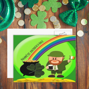 St. Patrick's Day End of Rainbow Vykort
