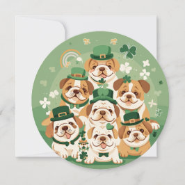St. Patrick's Day-engelska bulldoggar Julkort