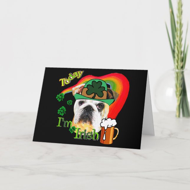 St. Patrick's Day English Bulldog Kort (Framsida)