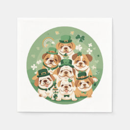 St. Patrick's Day English Bulldog Pappersservett